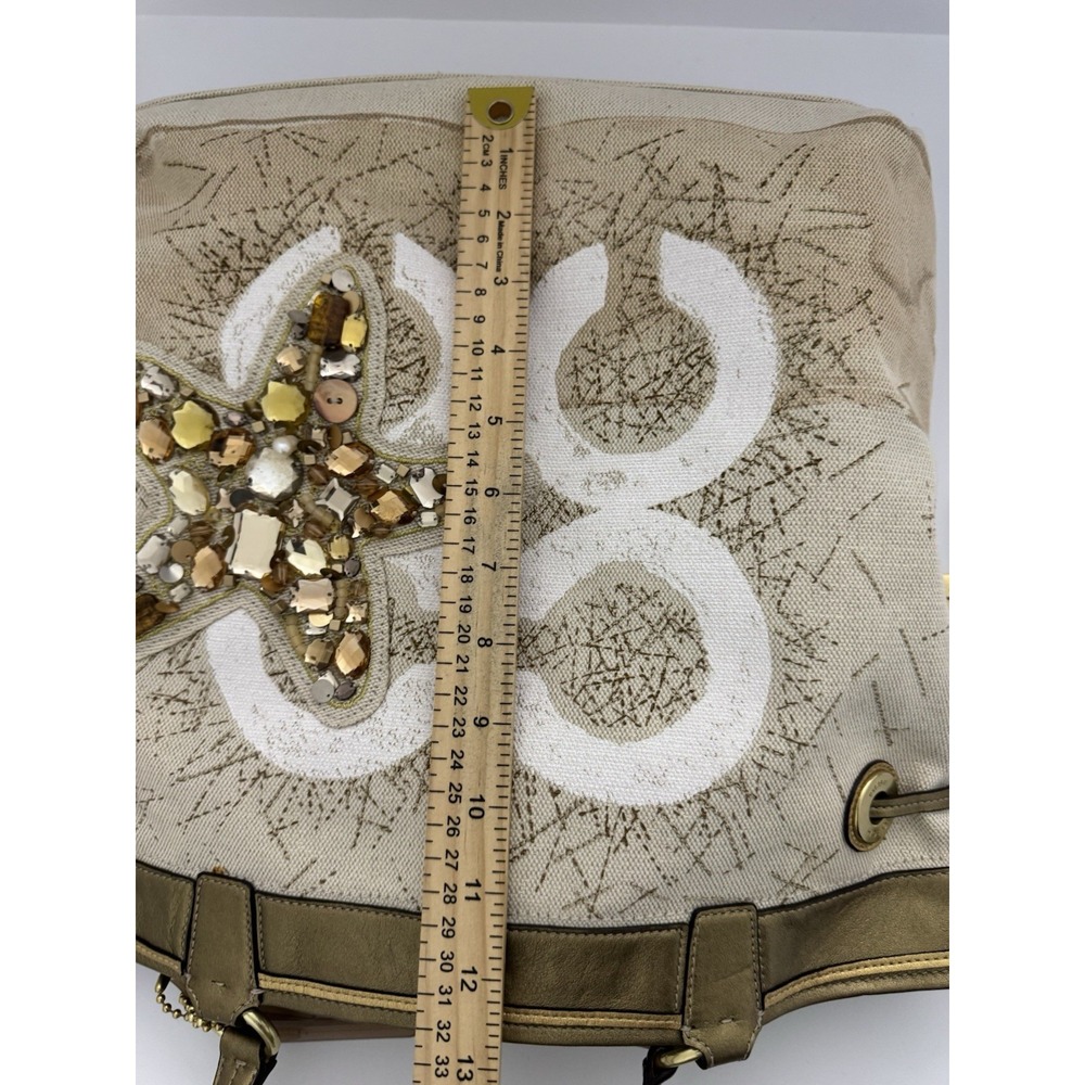 Unique Coach Audrey Canvas Limited Edition Tote bag w/ Jeweled Starfish 17024 - Picture 14 of 15